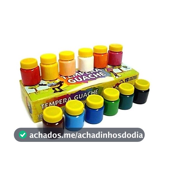 Tinta Guache 12 cores e 6 cores - Acrilex | Material Escolar | Tinta Colorida