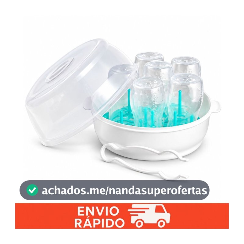 Esterilizador De Mamadeira Para Microondas Buba Limpa Mamadeiras e Chupetas