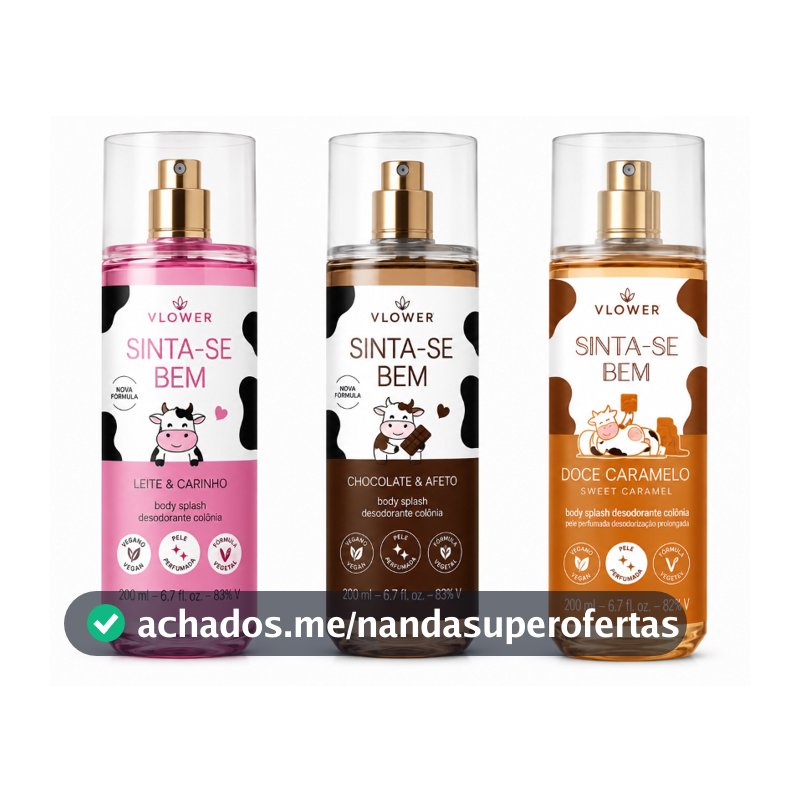 DELEITE 200ml Cuide-se Bem Body Splash - Frescor e Hidratação com Fragrância Gourmand VLOWER