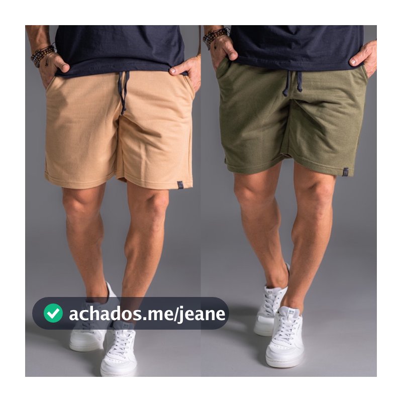 Kit 2 Bermuda Shorts de Moleton Masculina Com Amarração e Elástico Academia Treino/Casual.