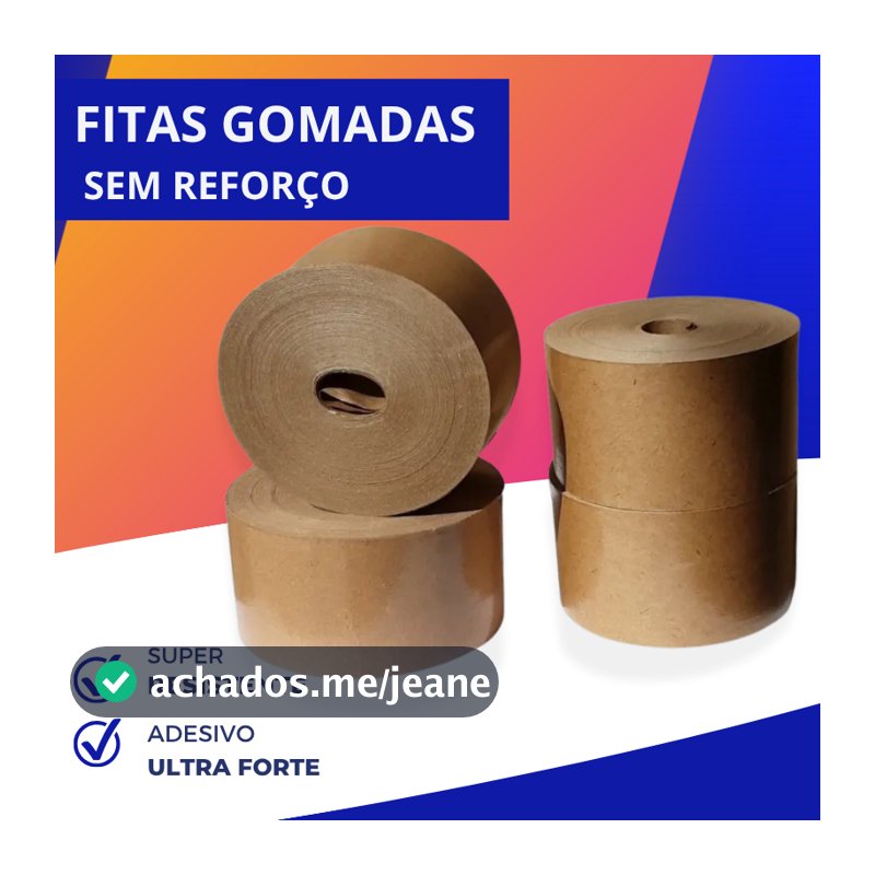 10 Fitas Gomadas 70mm Sem Reforço 1 KG Lacra Embalar Caixas Papelão