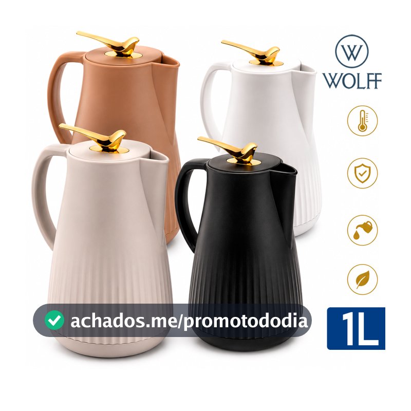 Garrafa Térmica De Água Café 1L New Bird Gatilho Pássaro Decorativa Chá Wolff Luxo Elegância