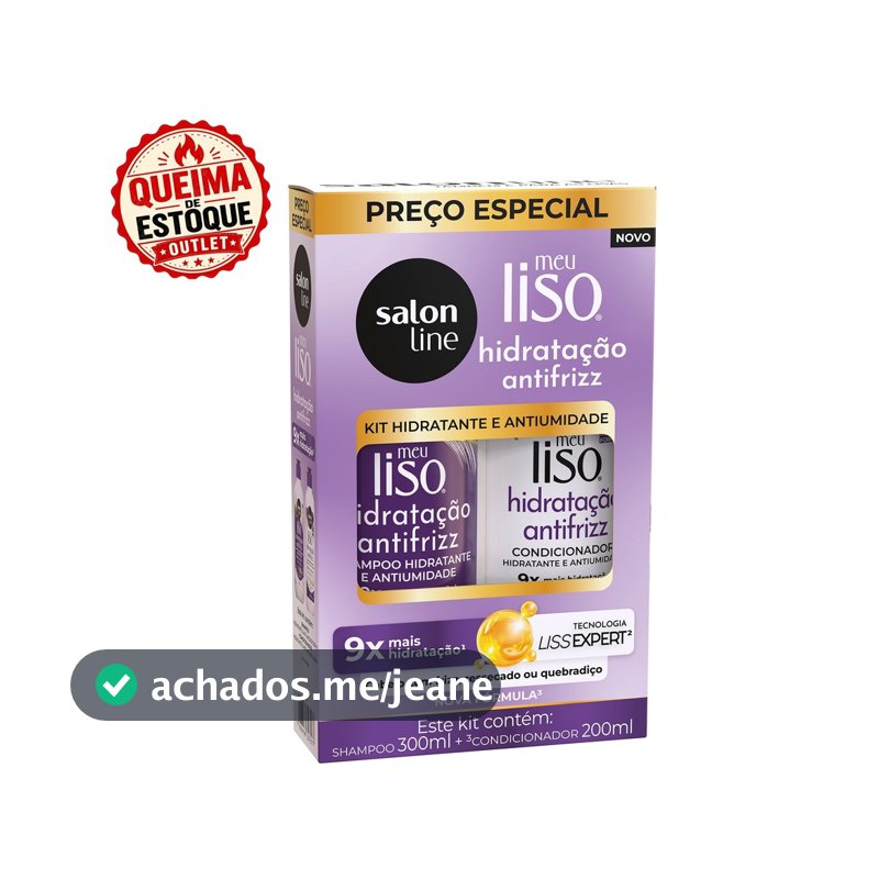 Kit Shampoo 300ml + Condicionador 200ml  Meu Liso Antifrizz