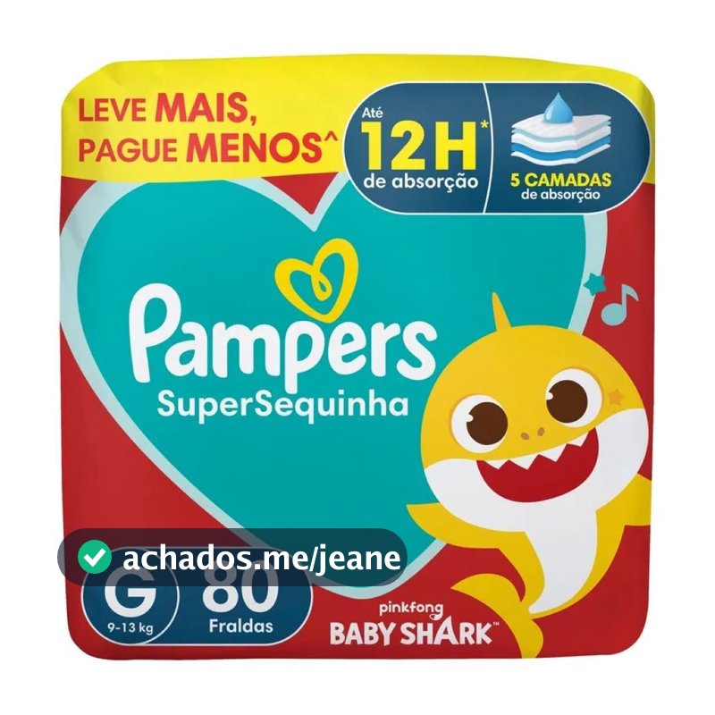 Fralda Pampers SuperSequinha G 80 Unidades