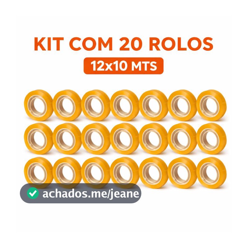 Kit 20 Rolos Fita Adesiva Transparente 12mm x 10m Tipo Durex – Atacado Escritório Escola