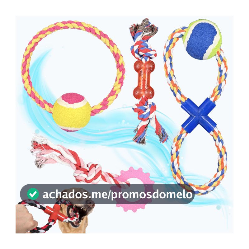 4 Brinquedo Pet Corda Resistente Interativo Cachorro Forte
