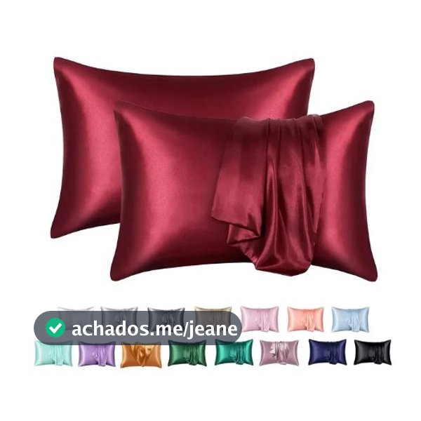 Fronhas De Cetim 70x50 cm Com Zíper Anti Frizz Luxo ótimo para Cabelo - Par 2un