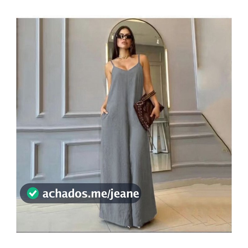 Macacão Longo Pantalona Bolso