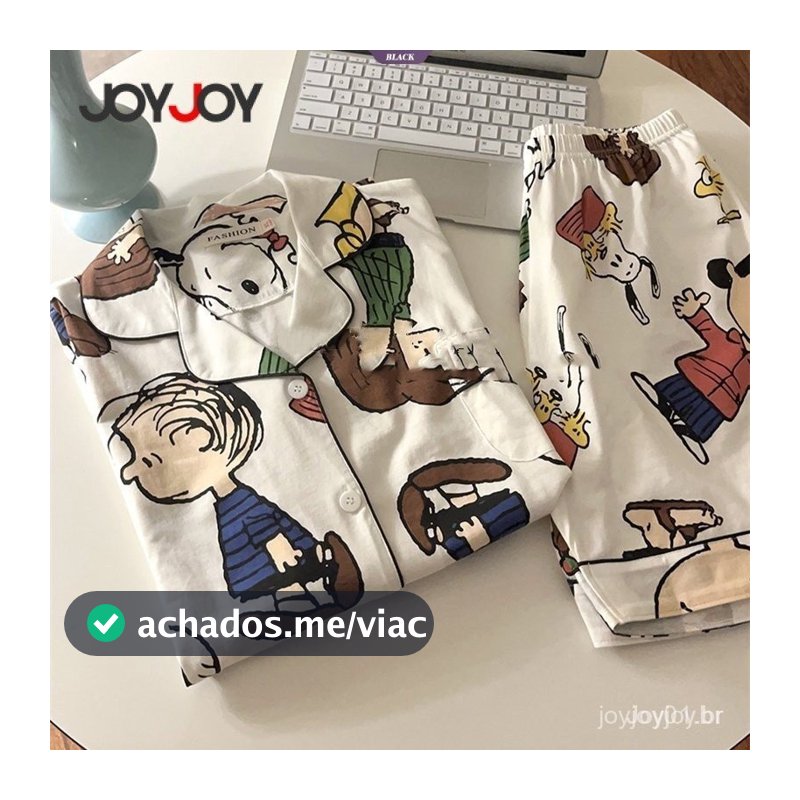 Anime Dos Desenhos Animados Charlie Brown Conjunto de Pijamas Snoopy Mulheres Novo Verão INS Shorts de Manga Curta