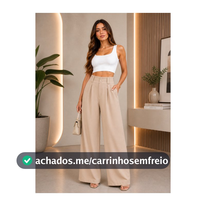 Calça Alfaiataria Wid Leg Dois Botão