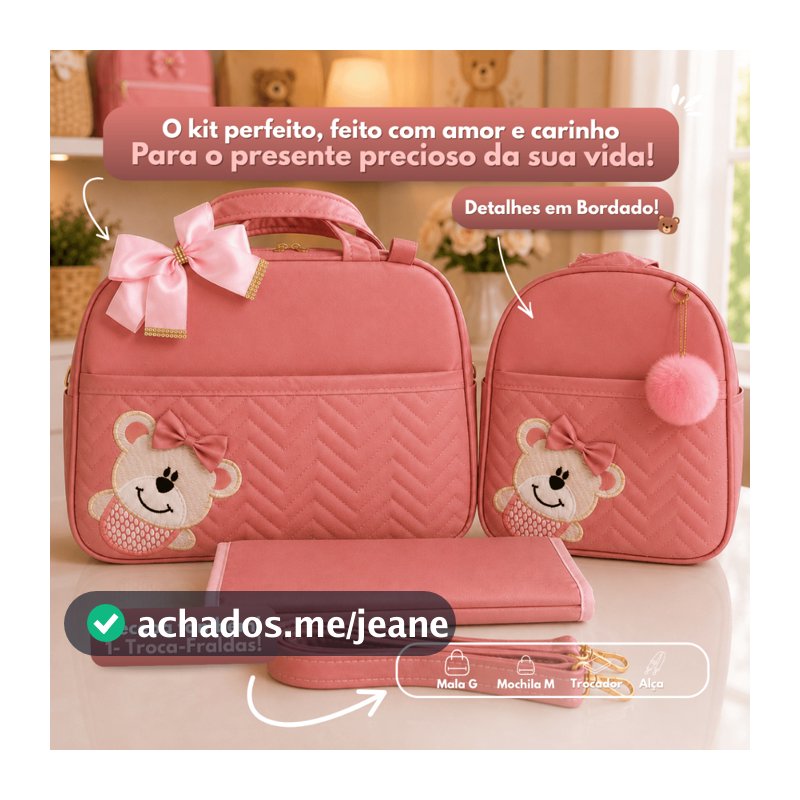 Kit Bolsa Maternidade 2 Peças Com Mochila + Bolsa Grande