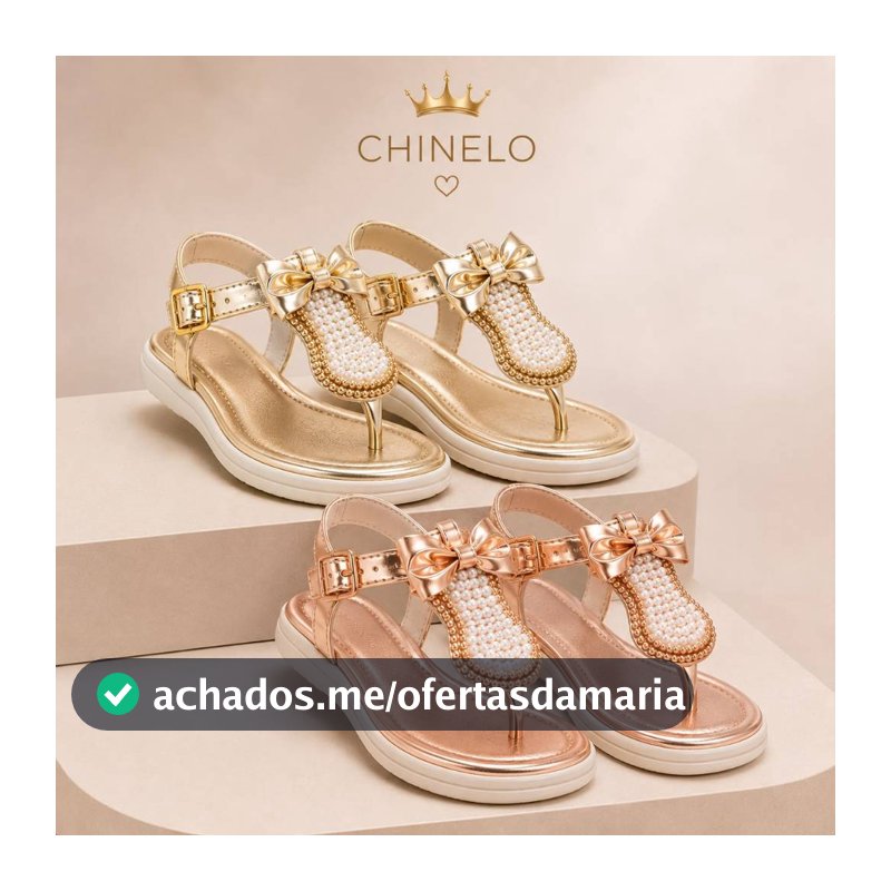 Sandália Menina Infantil com Laço e Pérolas Confortável Antiderrapante