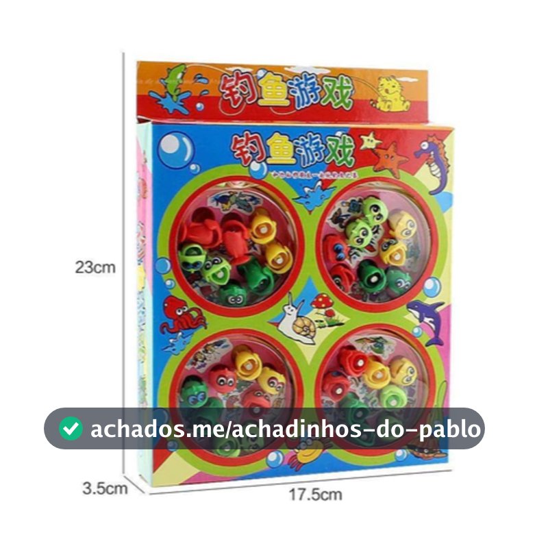 Brinquedo/Jogo Infantil Pega Peixe Pescaria Maluca 32 Peixes E 4 Varas Cores Sortidas