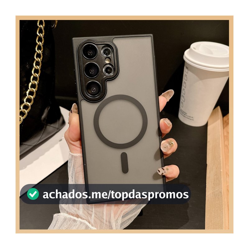 Capa Magnética Fosca Transparente Anti Impacto Proteção de Câmera Samsung Galaxy S23 S24 S25 S26 FE Plus Ultra EDGE