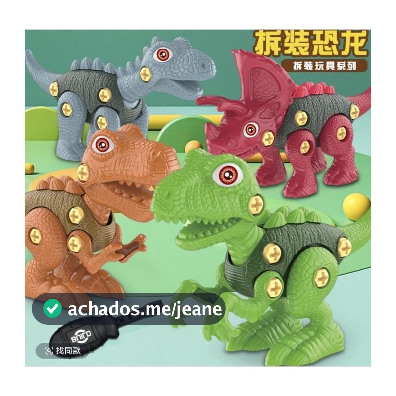 Dinossauro Monta e Desmonta Articulável Educativo com Ferramenta Art Brink