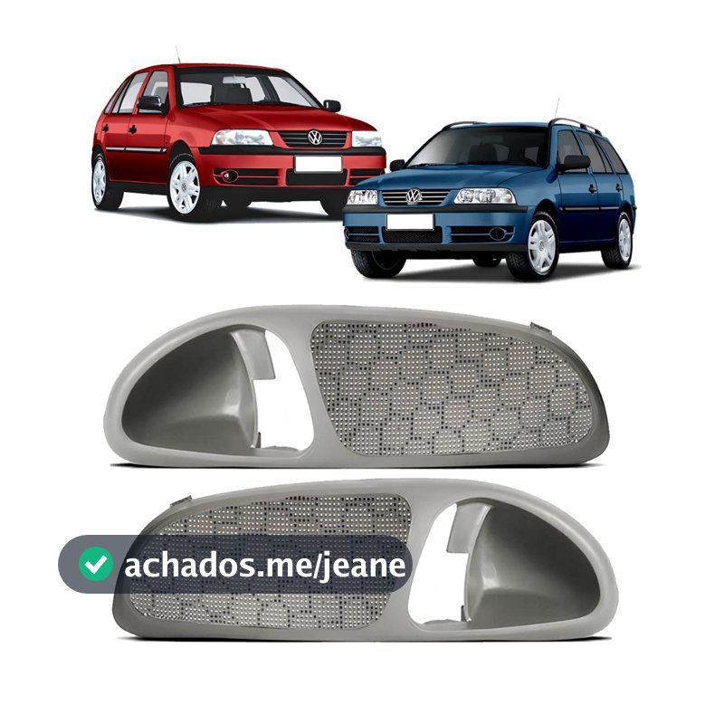 Par Moldura Acabamento Maçaneta Interna Gol G3 Cinza Claro Dianteira Parati Saveiro 1999 a 2005