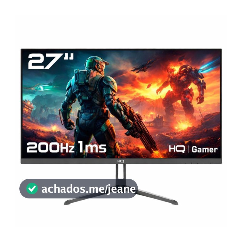 Monitor Gamer HQ Ultra 27” IPS 200Hz, 1ms, Full HD, FreeSync, HDMI + DisplayPort, Frameless HQ27IP200