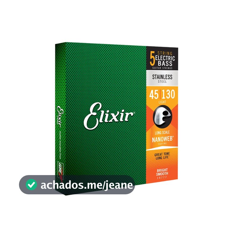 Encordoamento Baixo 5 Cordas Elixir 14777 Medium 0.45-130