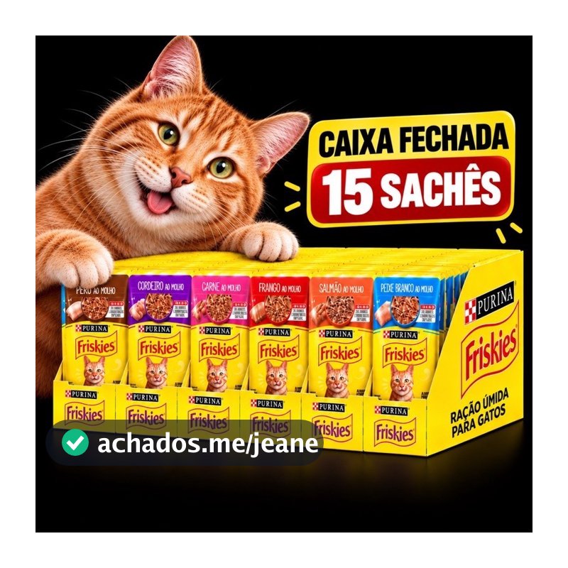 Sachê Friskies Kit 15 unidades Ração Umida Gatos Vários Sabores e Qualidade pet Gatos