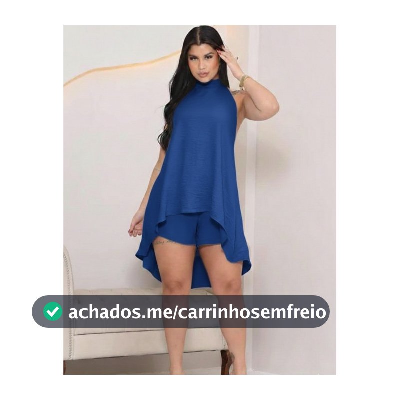 Conjunto Feminino Frente Unica Blusão E Short Com Amarração