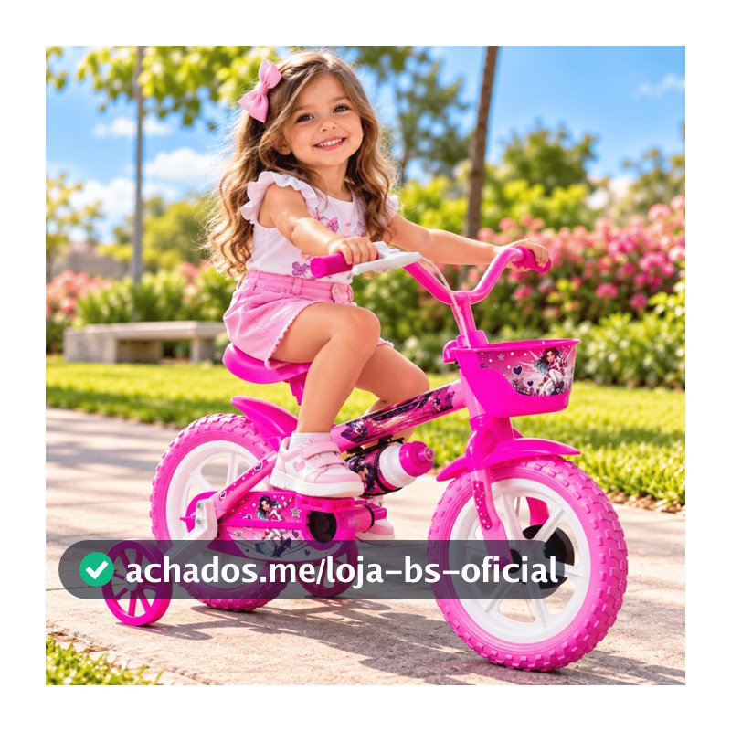 Bicicleta Infantil Aro 12 Rodinhas Cestinha e Rodinha Segura Resistente para Crianças