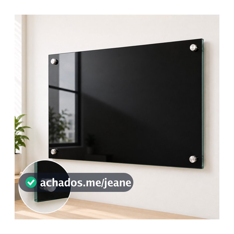 Lousa Preta 90x60cm Quadro De Vidro Temperado