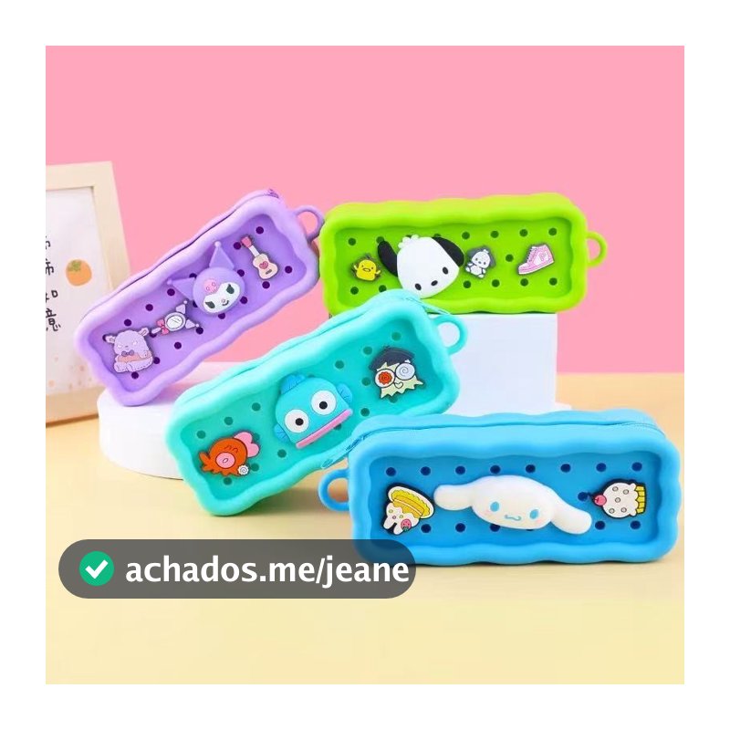 Estojo Infantil Silicone Colorido com Personagens 3D Divertidos, Macio, Resistente e Espaçoso Escola
