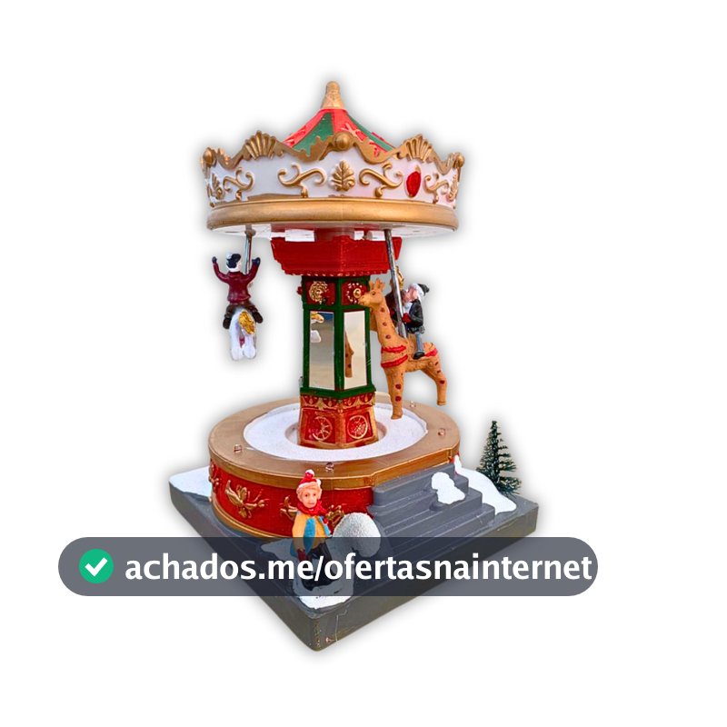 Carrossel Natalino Decorativo Cenario Com Luz Som Movimento