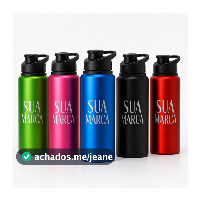 Squeeze Alumínio 600ml Personalizada Com Seu Nome/ Logo Academia Escola