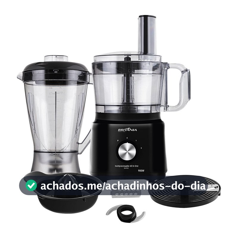 Multiprocessador com Liquidificador Britânia All in One BMP900P Preto 127V