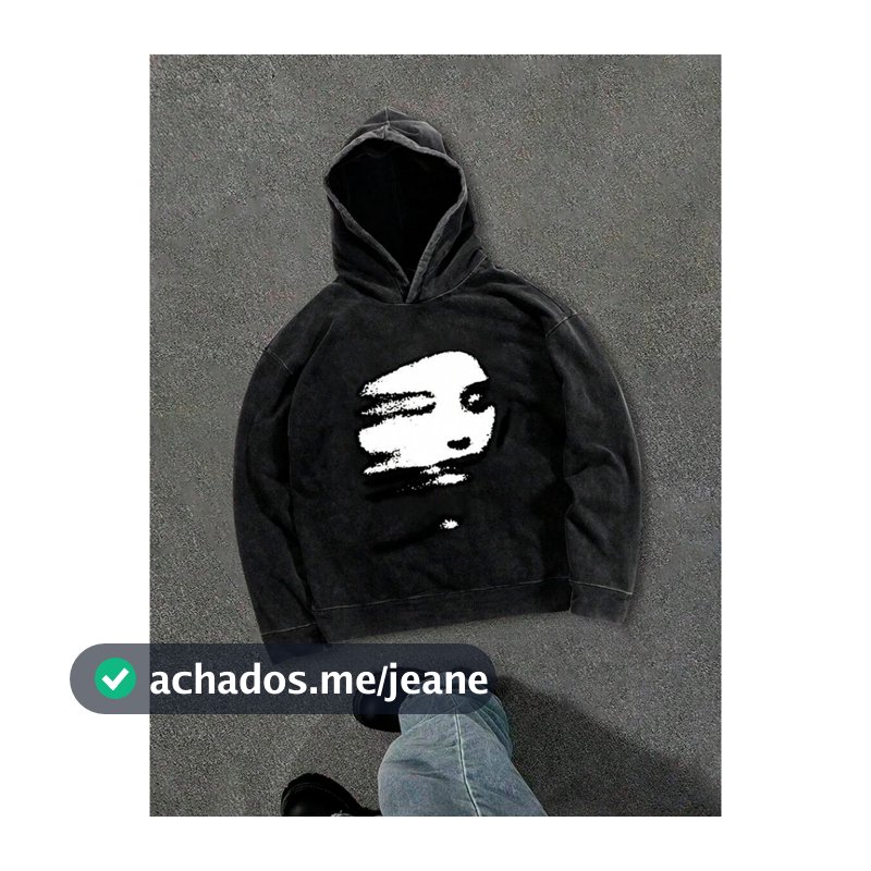Moletom Canguru Masked Face Y2K 100% Algodão Streetwear