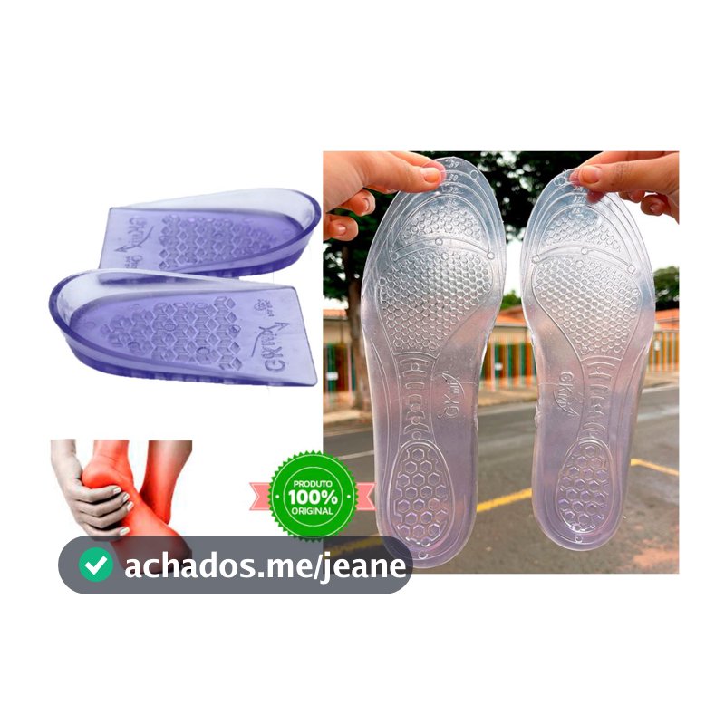 Kit Palmilha Gel Silicone + Calcanheira Gel conforto caminhada esporte dores esporão calcâneo