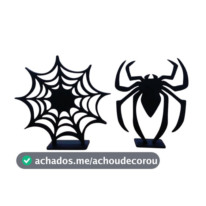 Displays decorativos aranha e teia em mdf 23 ALT. CM.