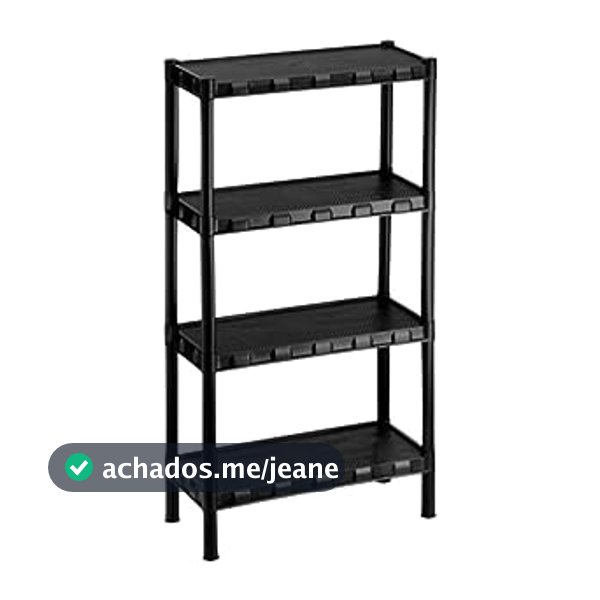 Estante Utilidades Plastica Com pezinhos  4 Prateleiras 1.06x55x25cm, ideal para cozinha, livros