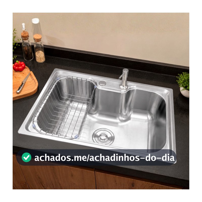 Cuba Gourmet Aço Inox 304 60x42cm Pia Cozinha Com Acessórios