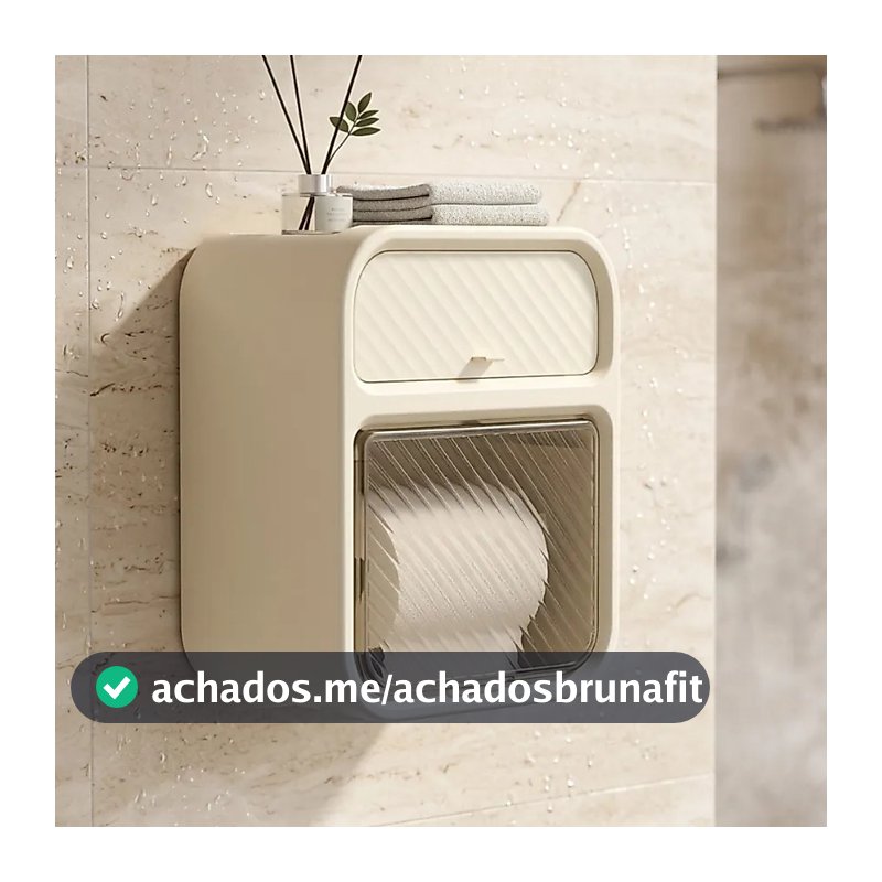 Suporte Organizador de Banheiro Multifuncional - Papel Higiênico e Lenços BEGE