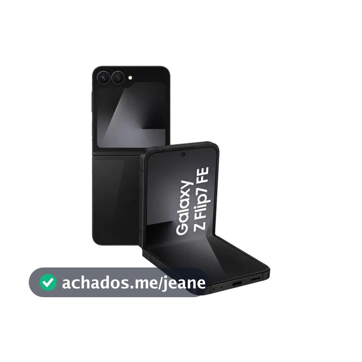 Smartphone Samsung Galaxy Z Flip7 FE 128GB 5G - Preto, Tela dobrável de 6.7", 8GB de RAM