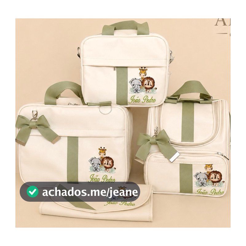 Kit Bolsa Maternidade Personalizada com nome do seu bebê . Trocador | Bolsa Bebê + Mochila | Bordado Nome