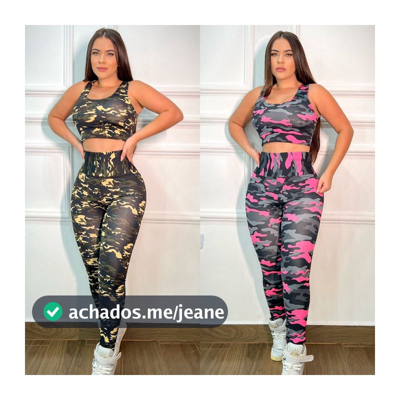 Kit Com 2 Conjuntos De Academia Com Top e Calça Legue