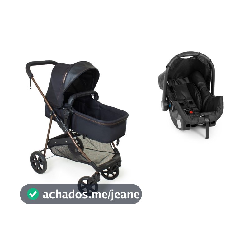 Kit Carrinho de Bebe Napoli Galzerano + Bebe Conforto Travel System Resistente 2 em 1 Dobrável
