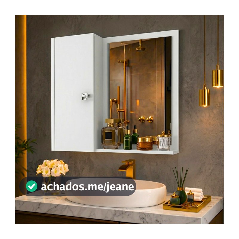 PROMOÇÃO Armario de Banheiro Com Espelheira Porta e Prateleiras Nichos Gabinete Suspenso Espelho