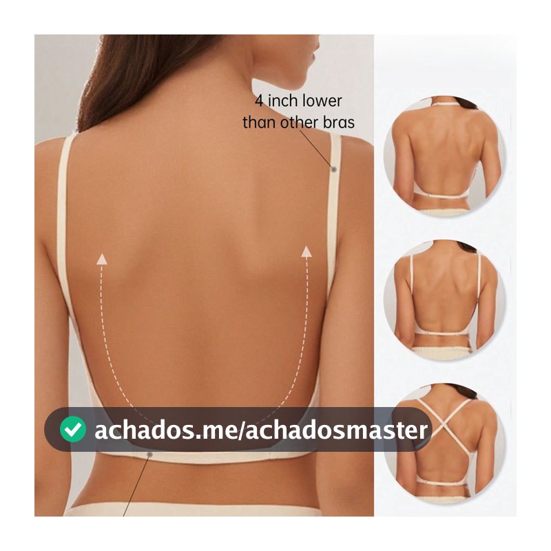 Sutiã sem costura e sem costas em forma de U, sutiã de costas bonitas, push-up para seios pequenos com almofadas para us