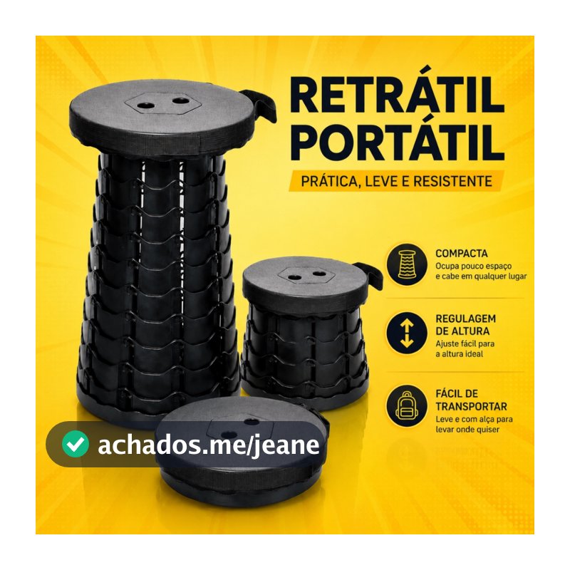 Banqueta Banco Retrátil Banquinho Portátil Pesca Com Alça Telescópica Camping Caminhada piquenique