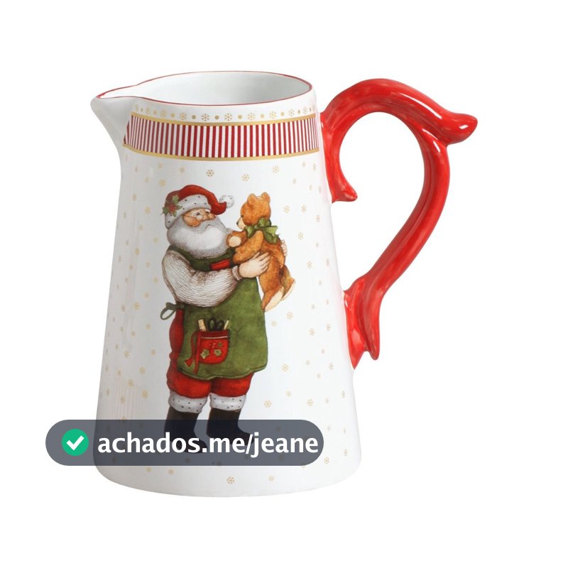 Jarra Christmas Charm 1,5 Litros Natal Cerâmica Scalla