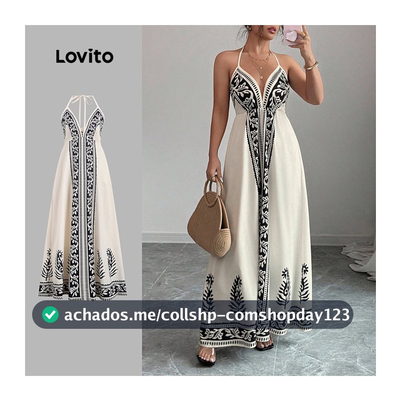 Vestido Feminino Lovito Férias Nacional Sem Costas Vestido Primavera/verão LK3LD389