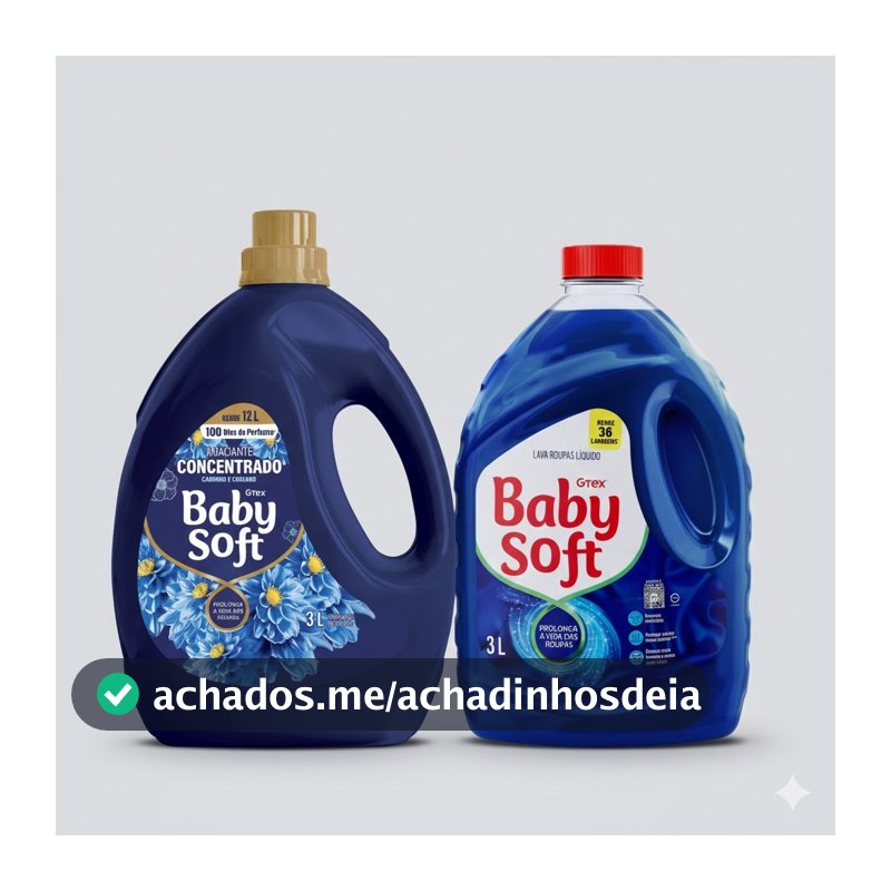Kit Lava Roupas Liquido Baby Soft Max Performance 3l + Amaciante Concentrado Baby Soft Carinho e Cuidado 3l