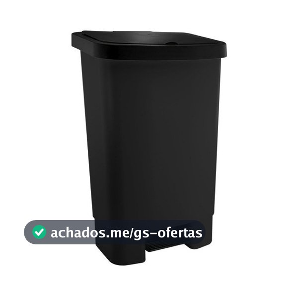 Lixeira Plástica Quadrada Resistente Com Pedal 60 Litros Grande Super Reforçada Frete Grátis