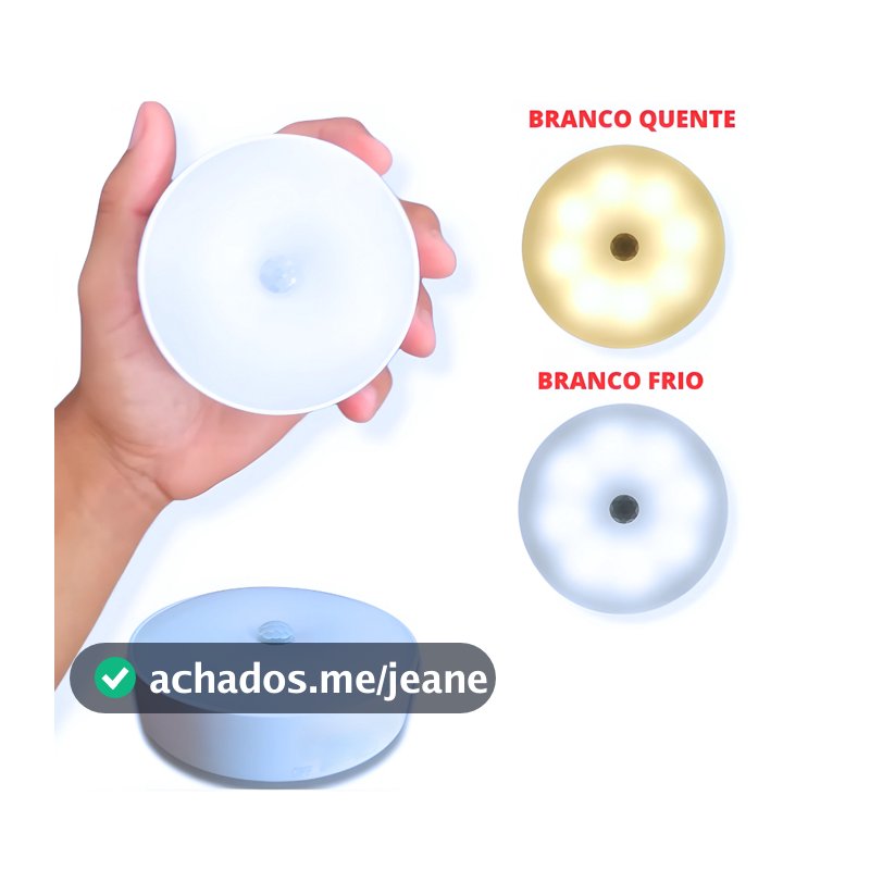 Luminárias Led S/ Fio Com Sensor Presença Usb Recarregável Luz Quente e Fria