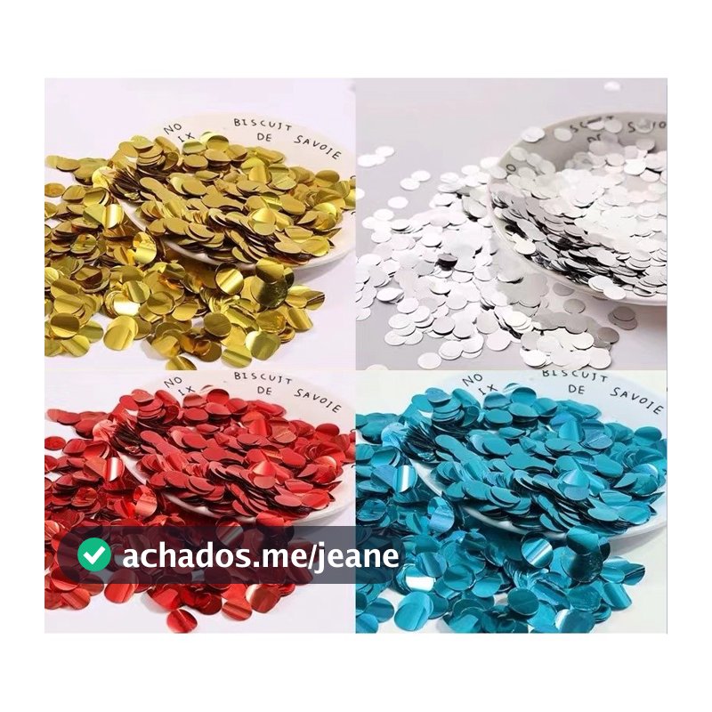 Confete Metalizado Para Balão Bubble e Bexiga Transparente 30g