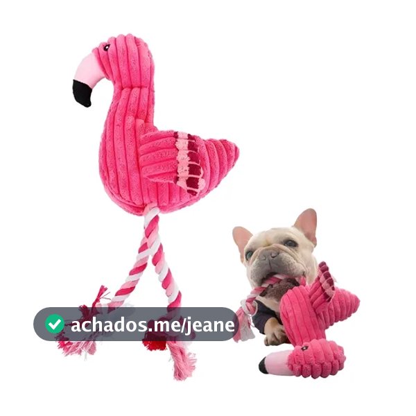 Pelúcia Flamingo Pet – Brinquedo Mordedor para Cães